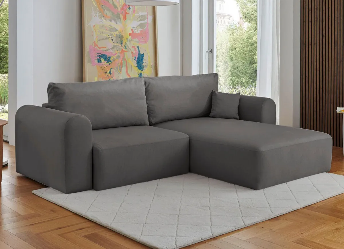 Clearance BADER Polsterecke mit Bettfunktion und Dekokissen GRAU