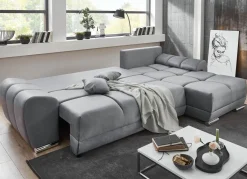 Online BADER Polsterecke mit Bettfunktion und Bettkasten GRAU