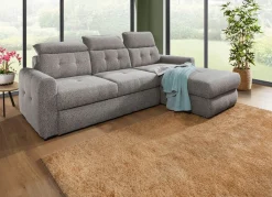 New BADER Polsterecke mit Bettfunktion und Bettkasten GRAU