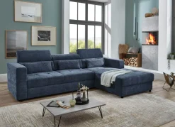 Sale BADER Polsterecke mit Bettfunktion graublau