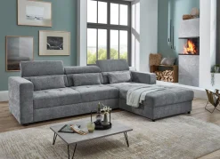 Outlet BADER Polsterecke mit Bettfunktion grau