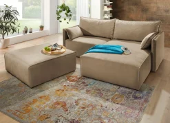 Clearance BADER Polsterecke mit Bettfunktion und Hocker CAMEL