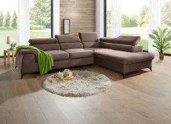 BADER Polsterecke mit Bettfunktion und verstellbaren Kopfstützen TAUPE