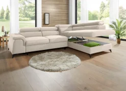 Clearance BADER Polsterecke mit Bettfunktion und verstellbaren Kopfstützen CREME