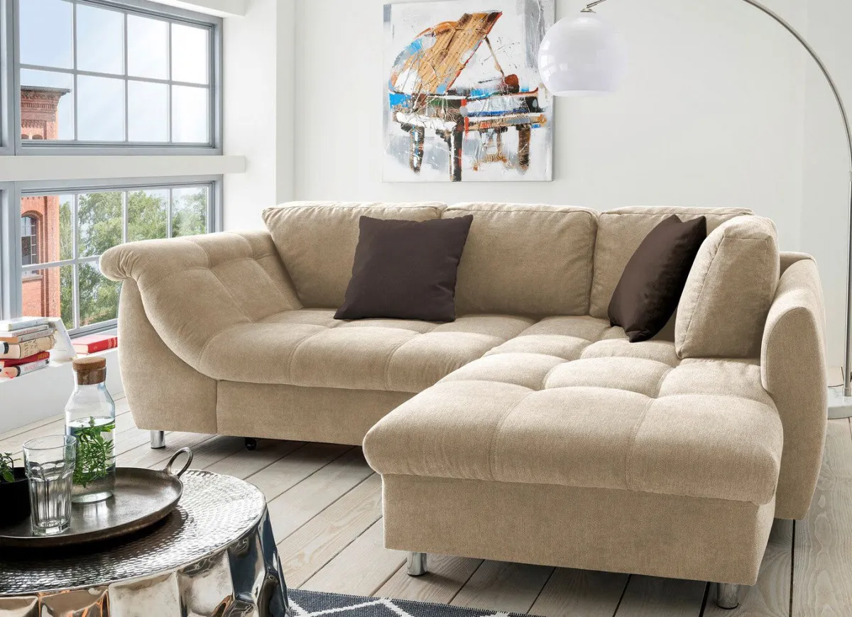 Discount BADER Polsterecke mit Dekokissen CREME