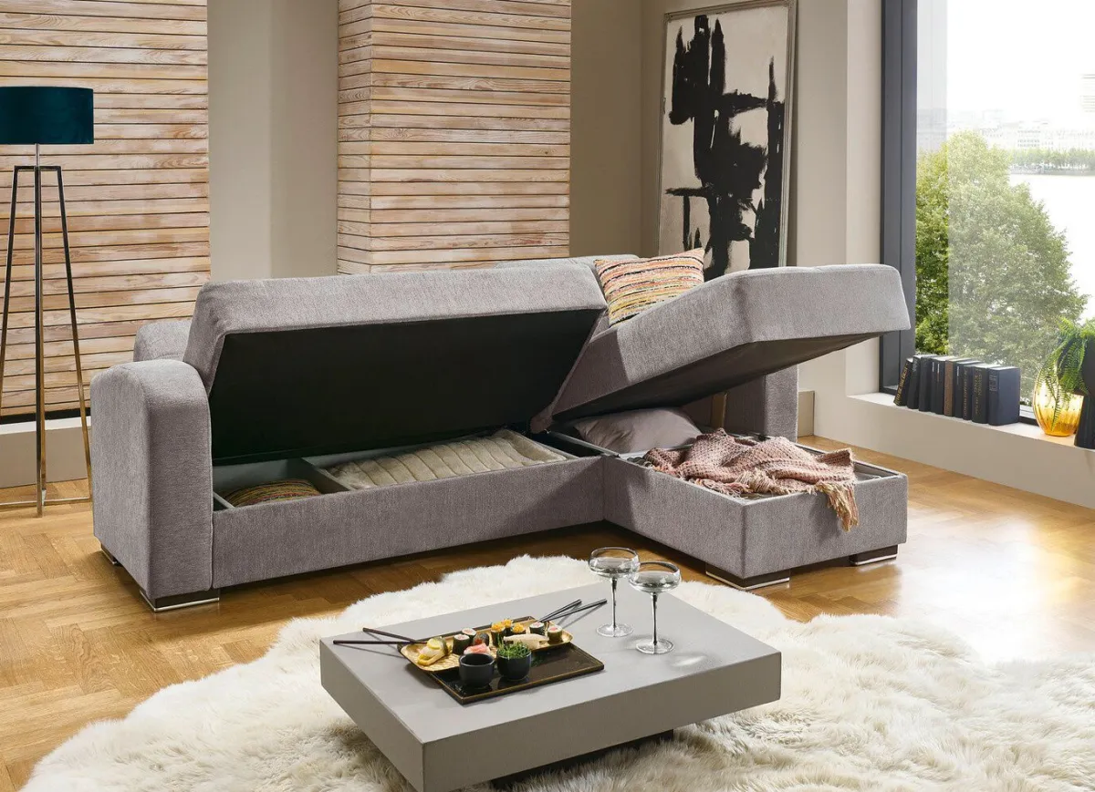 Discount BADER Polsterecke mit Funktion GRAU