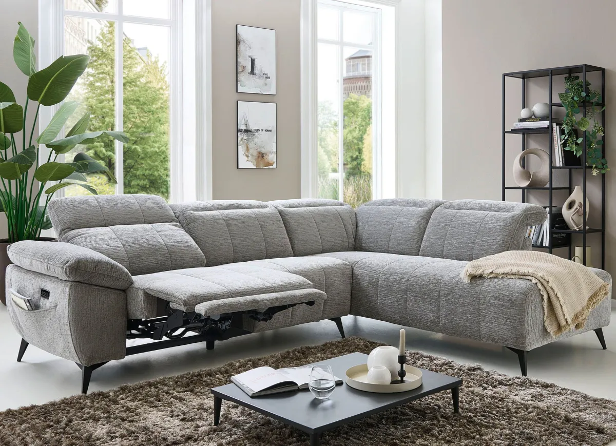 Outlet BADER Polsterecke mit Funktion grau