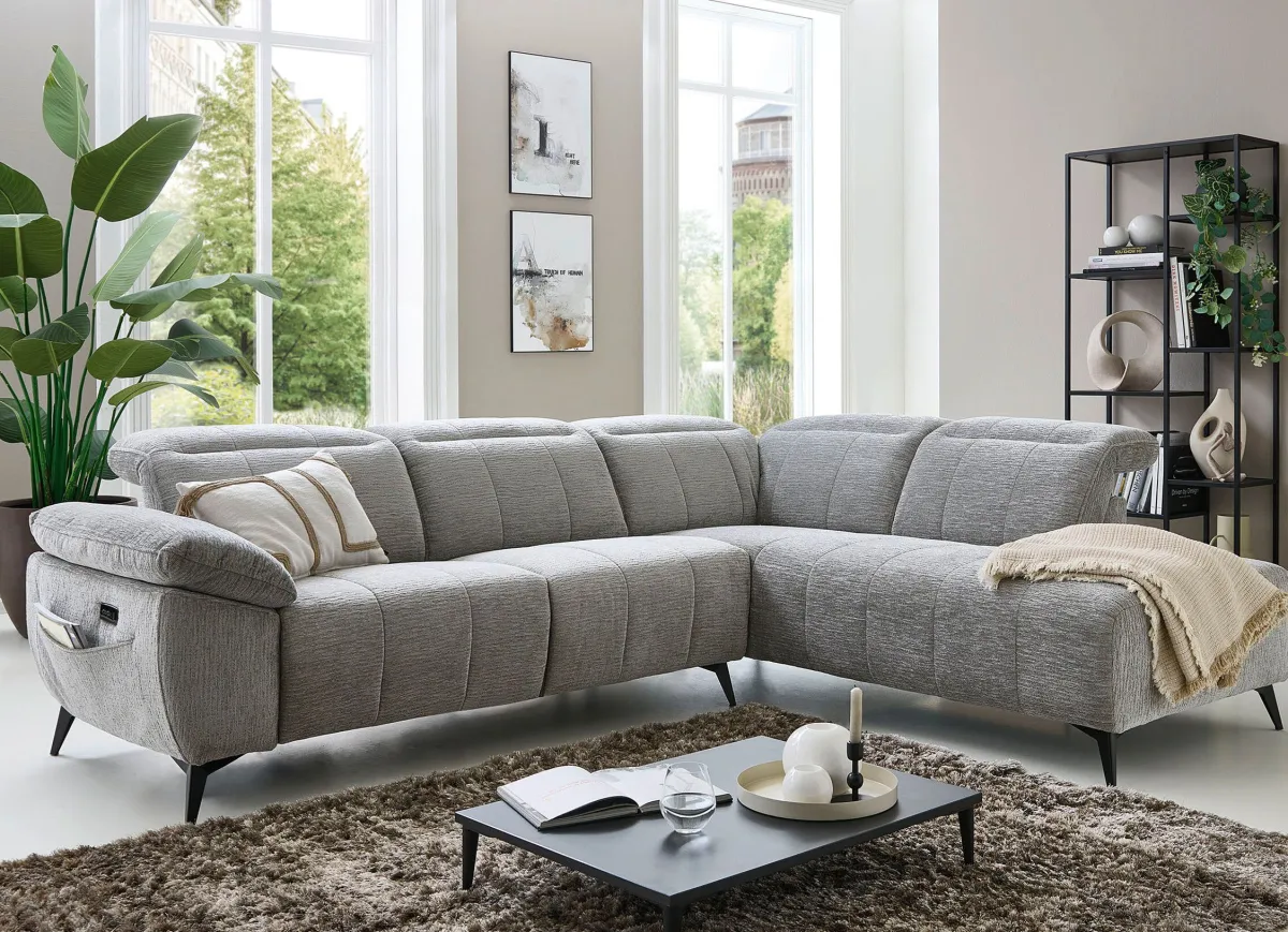Outlet BADER Polsterecke mit Funktion grau