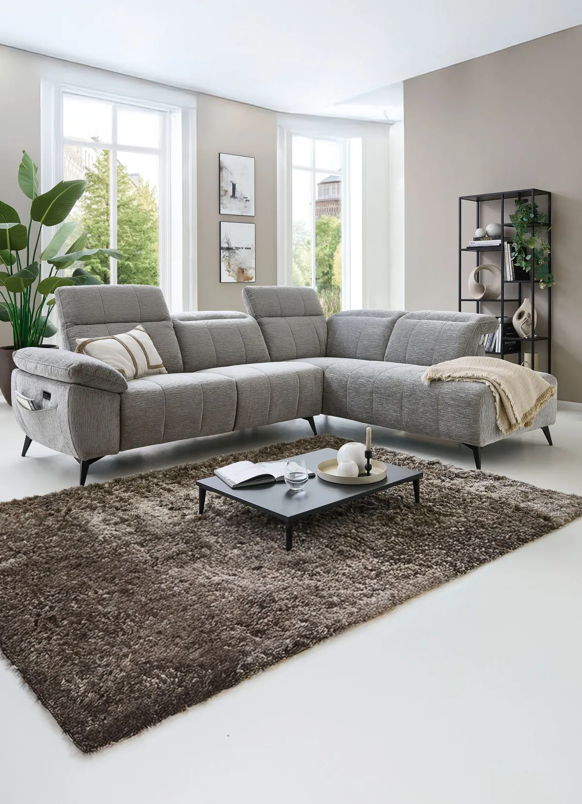 Outlet BADER Polsterecke mit Funktion grau