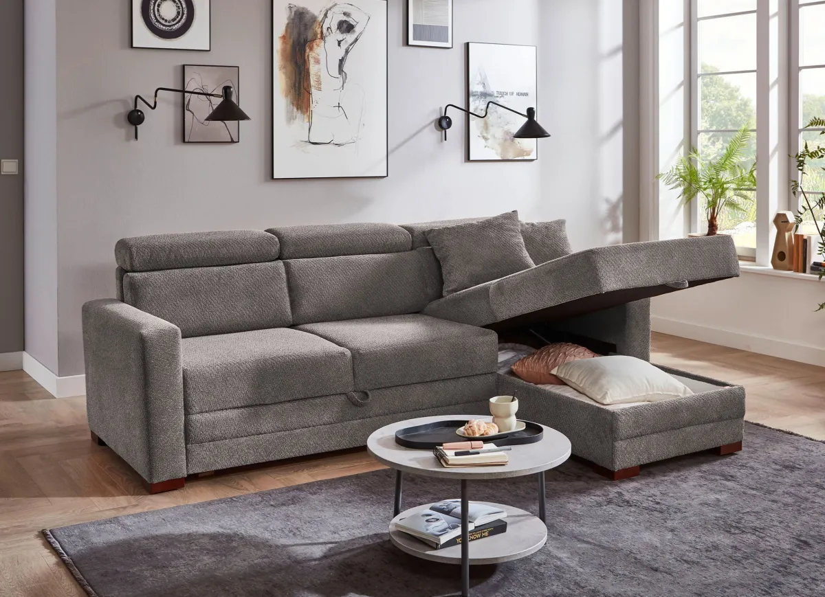 Outlet BADER Polsterecke mit Funktion grau
