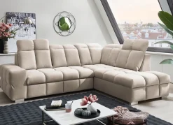 New BADER Polsterecke mit Funktion und verstellbaren Kopfstützen CREME