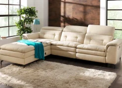 Discount BADER Polsterecke mit verstellbarer Kopfstütze und Ottomane BEIGE