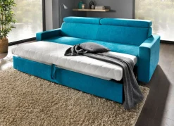 New BADER Polstermöbel mit Bettfunktion und verstellbaren Kopfstützen BLAU