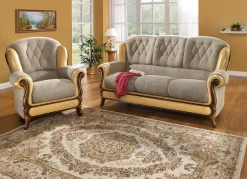 Discount BADER Polstermöbel mit edlen Holzchatosen BEIGE