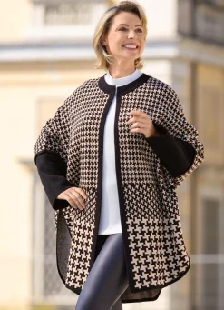 Online laurakent Poncho in offener Form SCHWARZ-CREME