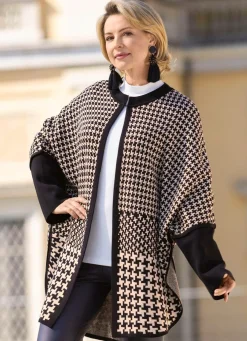 Online laurakent Poncho in offener Form SCHWARZ-CREME