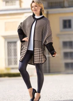 Online laurakent Poncho in offener Form SCHWARZ-CREME