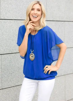 Hot BADER Poncho-Tunika mit eingearbeitetem Top ROYALBLAU