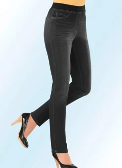 New COSMA Power-Stretch-Jeans in Schlupfform SCHWARZ