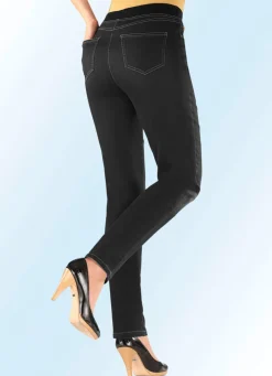 New COSMA Power-Stretch-Jeans in Schlupfform SCHWARZ