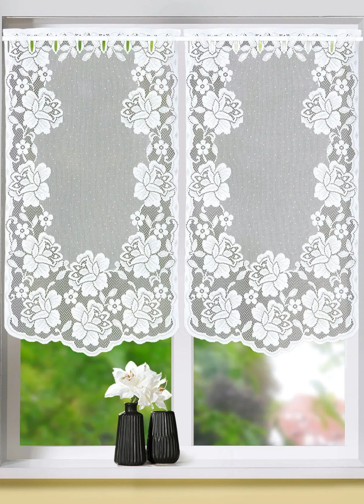 Best BADER Praktischer Fenster- und Türbehang mit Stangendurchzug WEISS