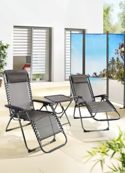 Discount BADER Praktisches, 3-teiliges Relax-Set zum Super-Preis SCHWARZ-TAUPE