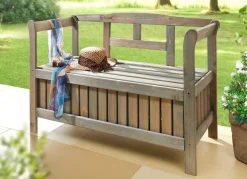 Best BADER Praktische Truhenbank aus Pinienholz mit großem Staufach NATUR