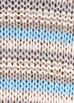 Hot BADER Pullover aus edlem Bändchengarn BLEU-ECRU-MULTICOLOR