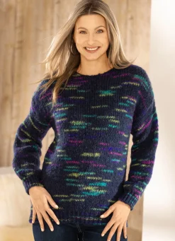 Hot BADER Pullover aus Effektgarn MARINE-BEERE-MULTICOLOR