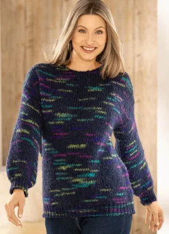 Hot BADER Pullover aus Effektgarn MARINE-BEERE-MULTICOLOR