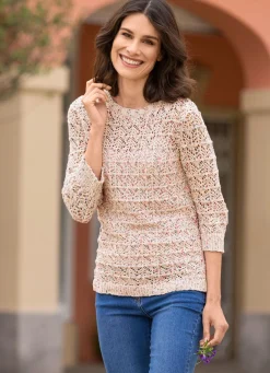 Hot BADER Pullover aus hochwertigem Multicolor-Effektgarn ECRU-MULTICOLOR