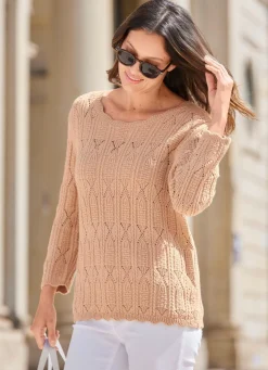 Sale BADER Pullover im Mustermix und mit Wellenabschlüssen SAND