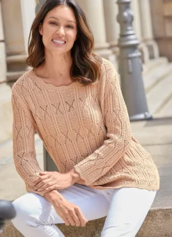 Sale BADER Pullover im Mustermix und mit Wellenabschlüssen SAND