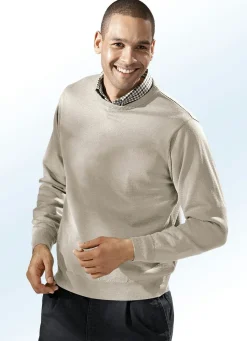 BADER Pullover in 4 Farben mit rundem Halsausschnitt BEIGE MELIERT