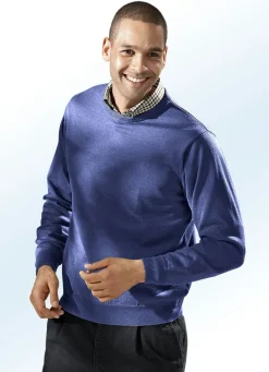 Best BADER Pullover in 4 Farben mit rundem Halsausschnitt JEANSBLAU MELIERT