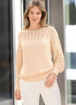 Sale Tizia Pullover in aufwendigem Mustermix BEIGE