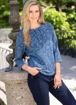Online RABE Pullover in Ausbrenner-Optik BLAU-JEANSBLAU
