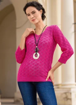 Hot BADER Pullover in ausgefallenem Mustermix PINK