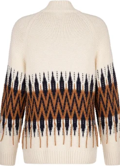 Outlet BADER Pullover in Biesenstrick NATUR-BRAUN-MARINE