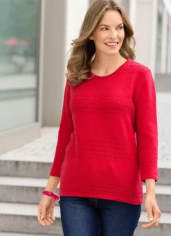 Outlet BADER Pullover in dekorativem Mustermix ROT