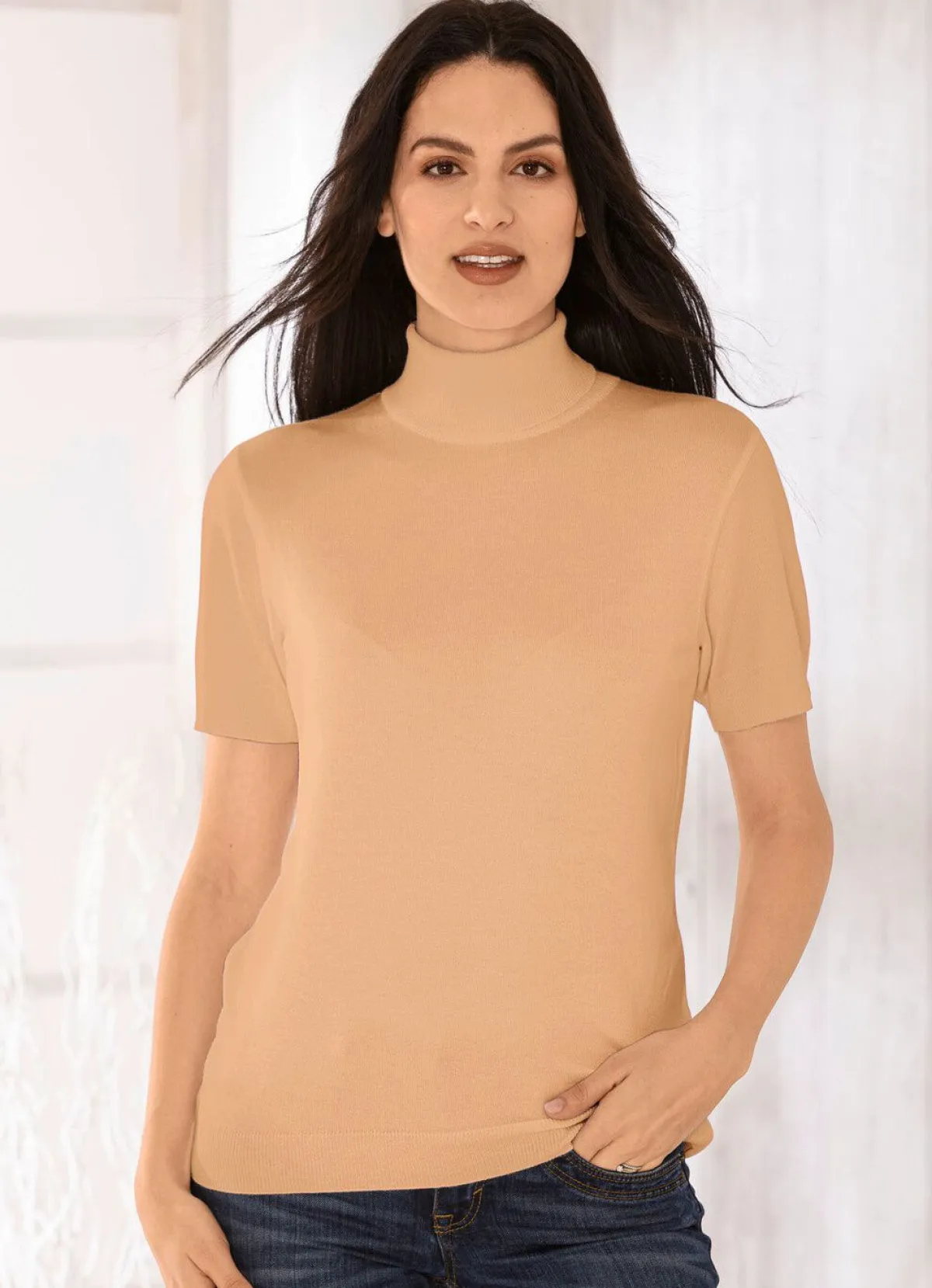 Clearance BADER Pullover in edel glänzender Qualität CAMEL
