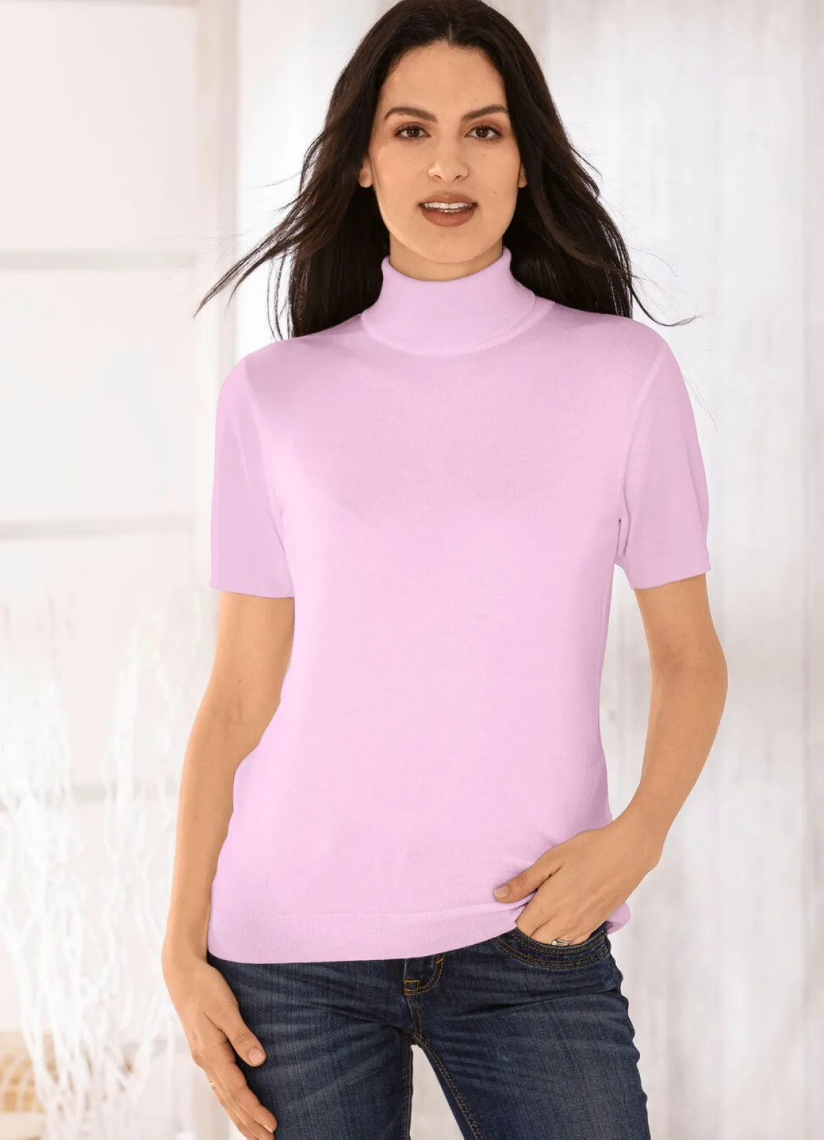 Discount BADER Pullover in edel glänzender Qualität ROSÉ