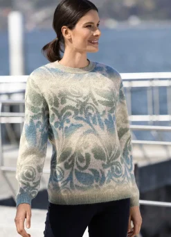 BADER Pullover in edlem Farbverlauf CREME-GRÜN-HELLBLAU