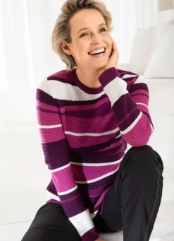 Best BADER Pullover in edlem Mustermix BEERE-FUCHSIA-MULTICOLOR