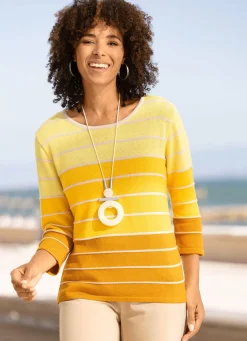 Discount BADER Pullover in Farbverlauf ZITRONE-SENF-MULTICOLOR