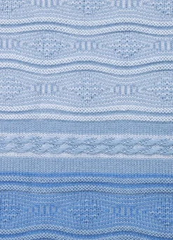 BADER Pullover in Farbverlauf AZURBLAU-JEANSBLAU-ECRU
