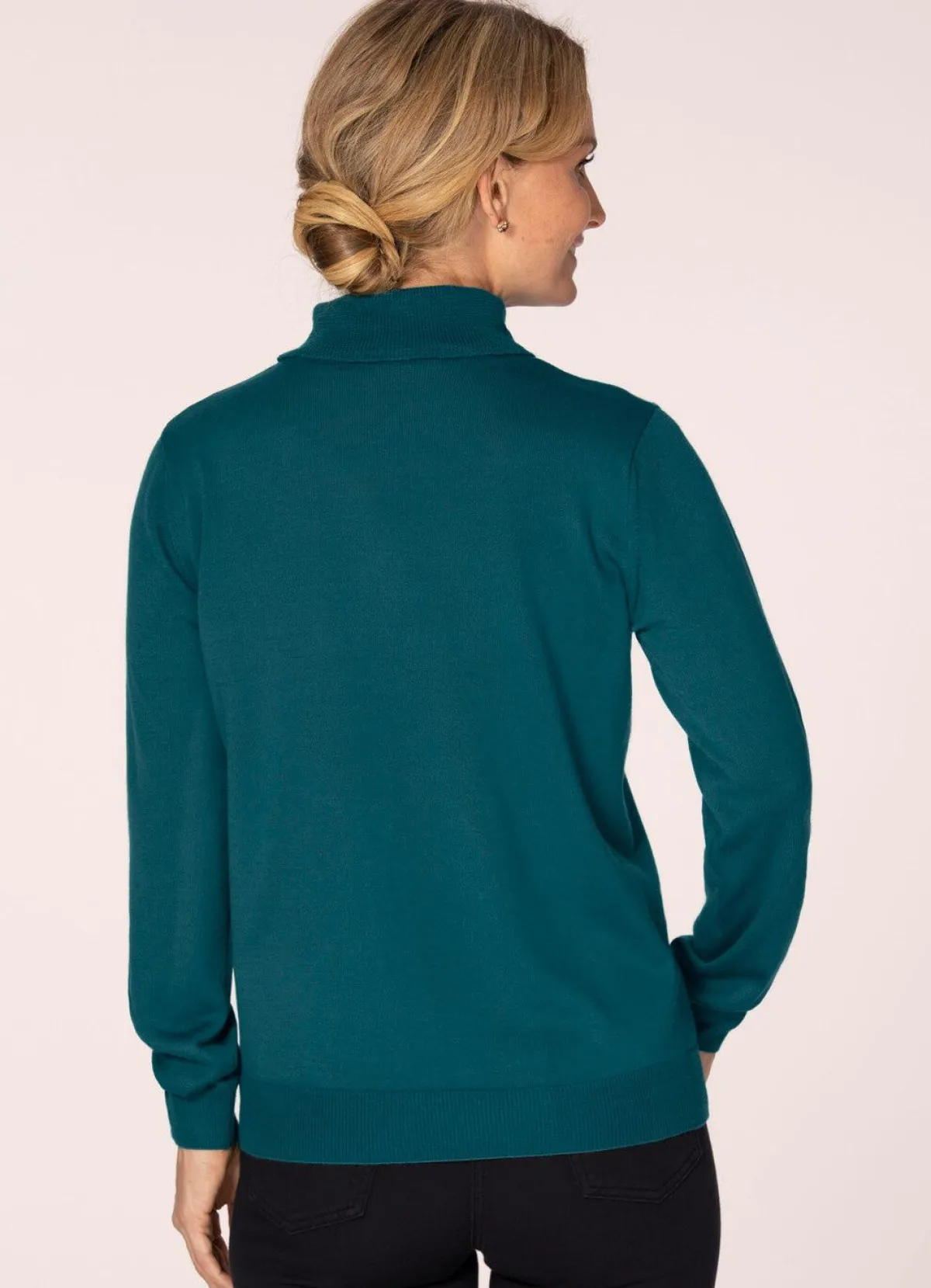 BADER Pullover in Feinstrick PETROL