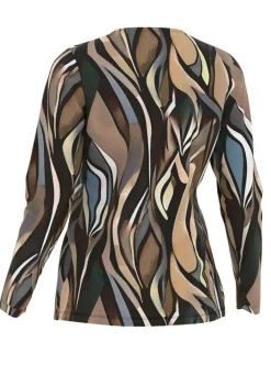 Sale KLAUS MODELLE MADE IN GERMANY Pullover in Feinstrick SCHWARZ-SAND-MULTICOLOR