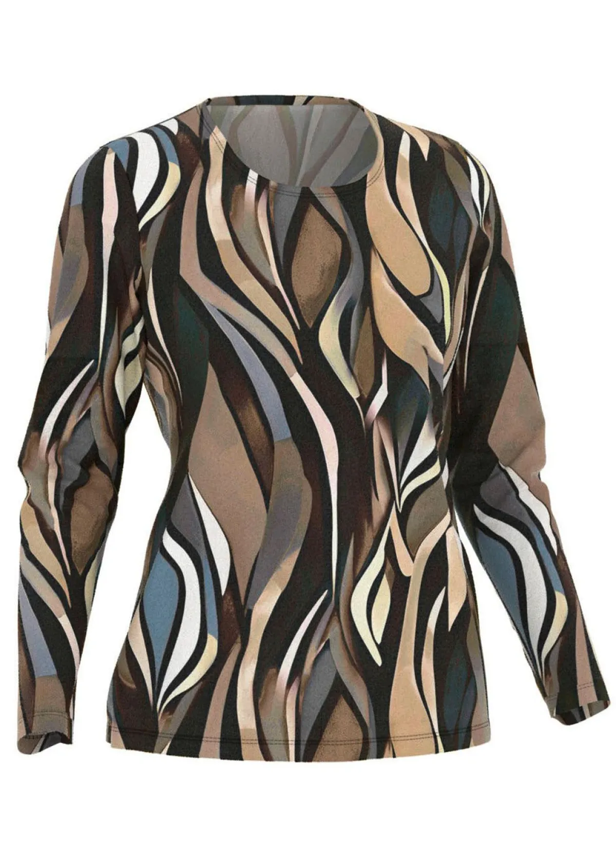 Sale KLAUS MODELLE MADE IN GERMANY Pullover in Feinstrick SCHWARZ-SAND-MULTICOLOR