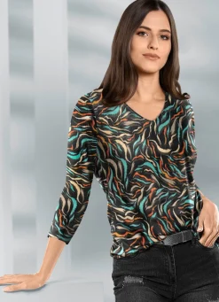 Best KLAUS MODELLE MADE IN GERMANY Pullover in Feinstrick SCHWARZ-BRAUN-MULTICOLOR